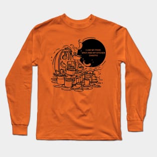 spicy food and chaotic kitchen, Cooking Long Sleeve T-Shirt